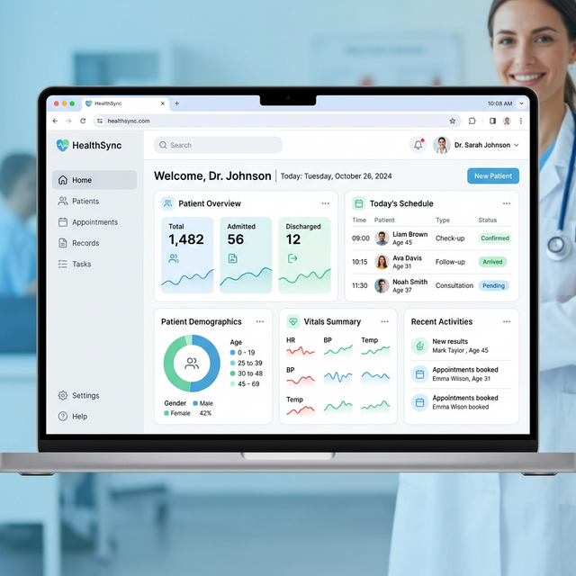 HealthPulse healthcare dashboard